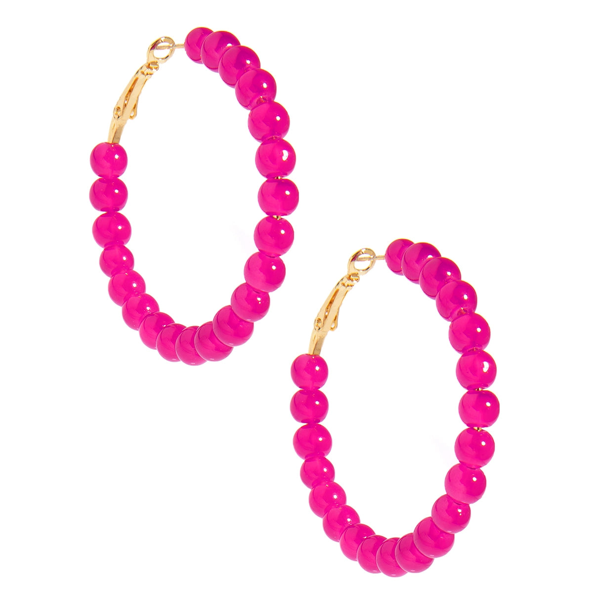 Glass Bead Hoop Earring