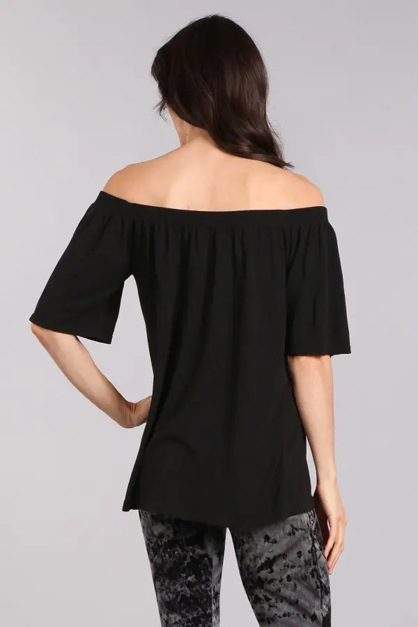 Off Shoulder Top with Short Sleeve