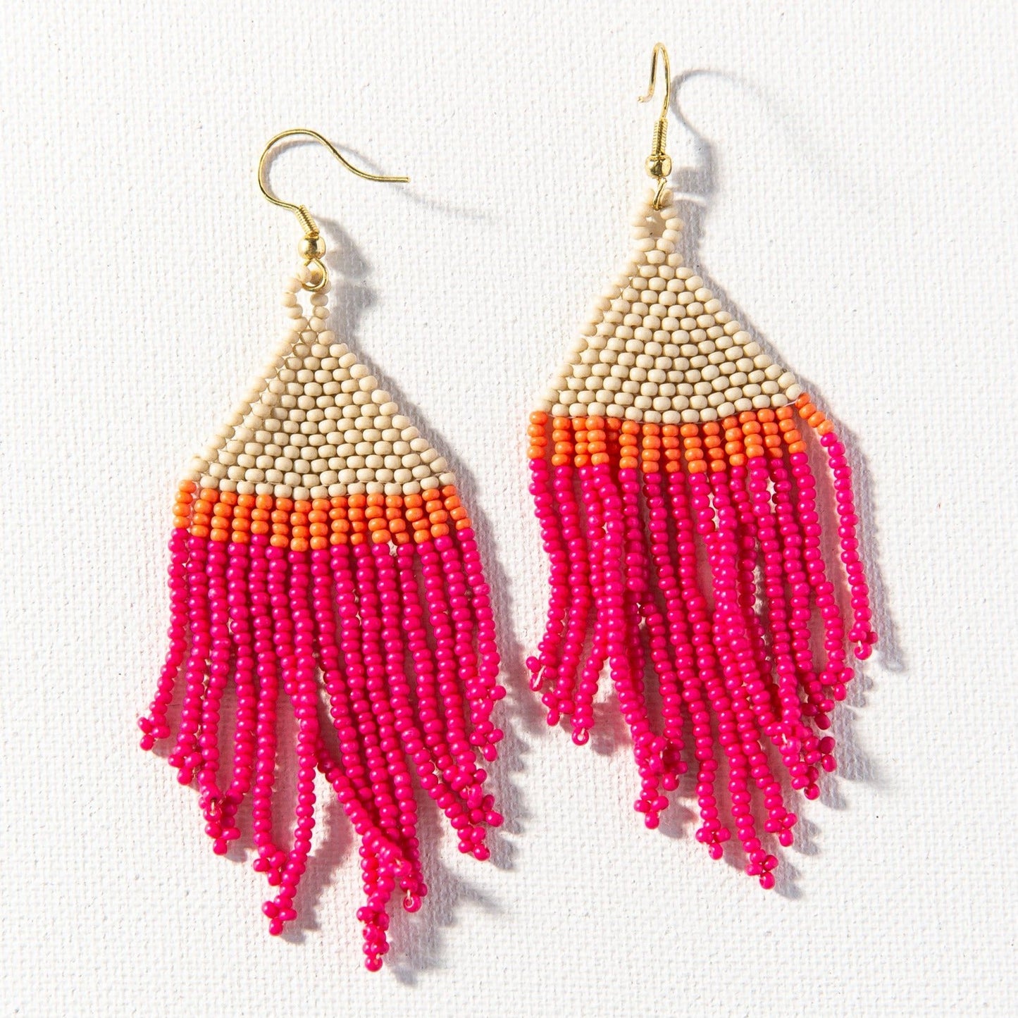 Beaded Stripe Fringe Earring