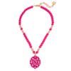 Damask Pendant Beaded Necklace