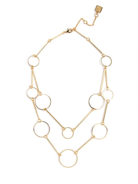 Double Strand Metal Circles Necklace