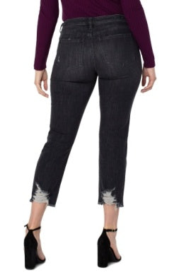 Black Kennedy Crop Straight Fray Hem