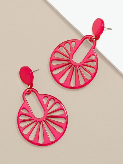 Cutout Disk Drop Earring