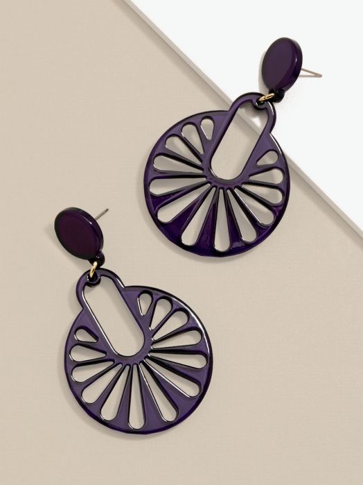 Cutout Disk Drop Earring