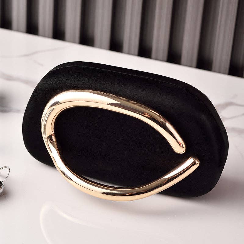Clutch Bag with Gold Handle