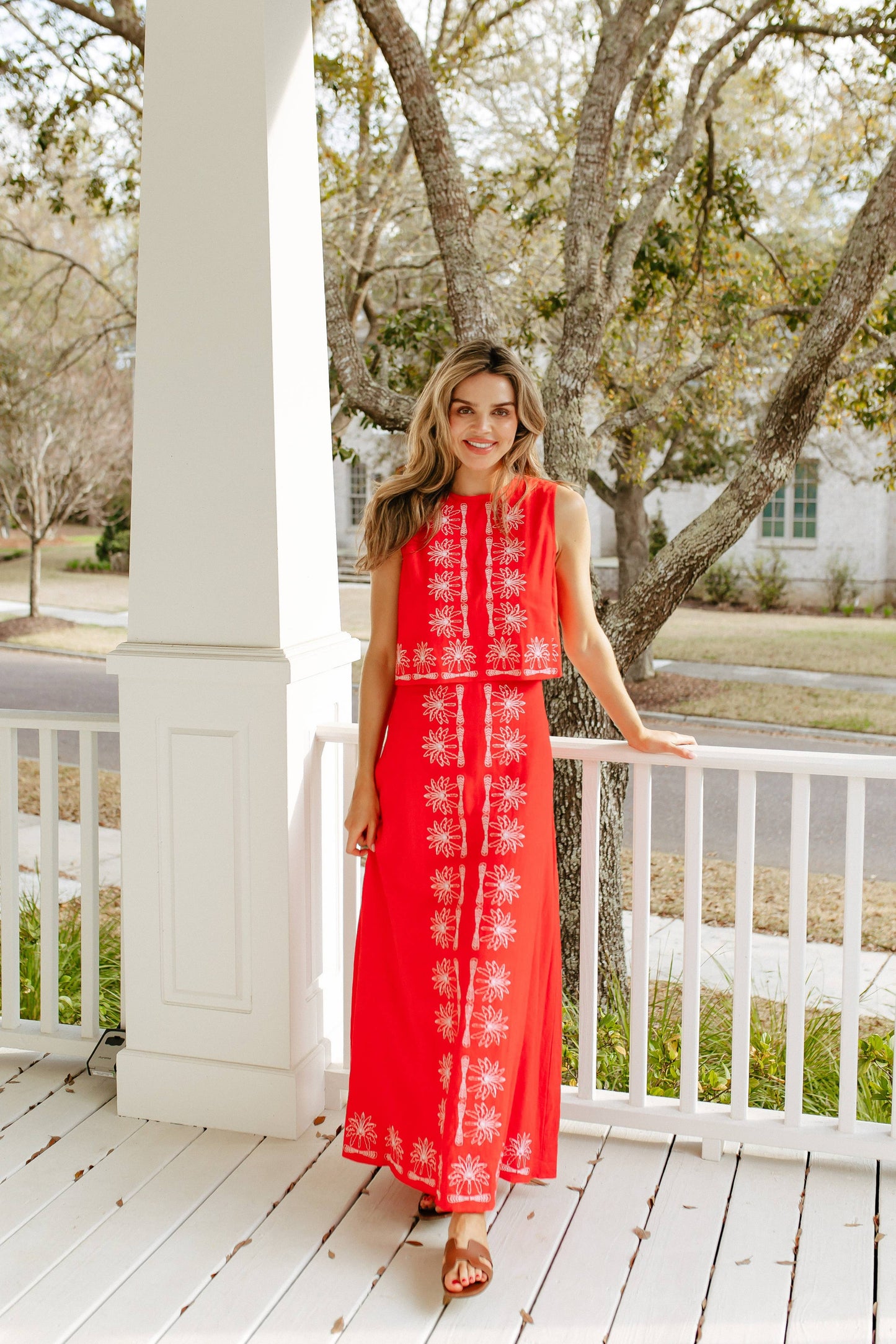 Red Flame Maxi Skirt Set