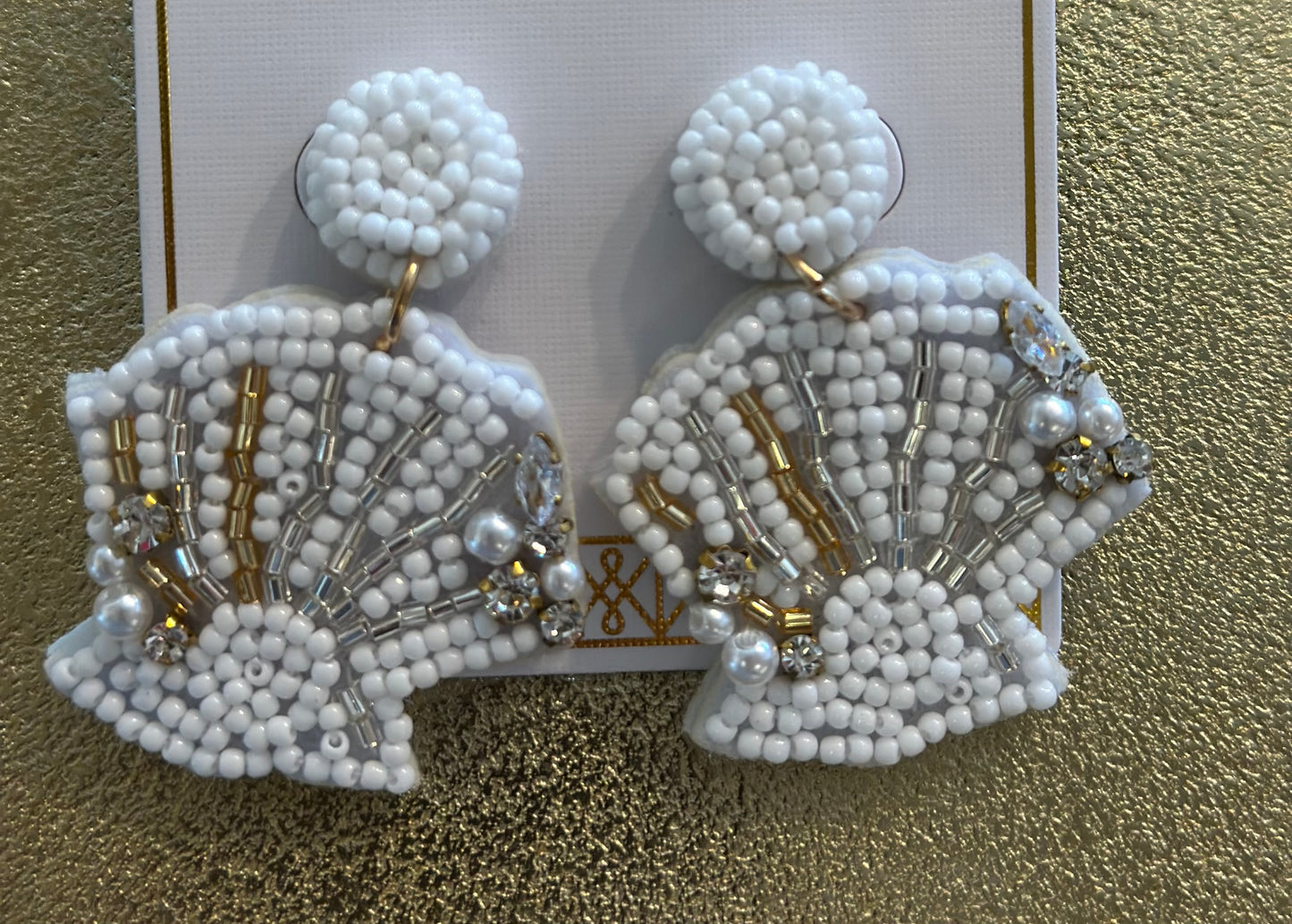 Beaded Shell Earrings