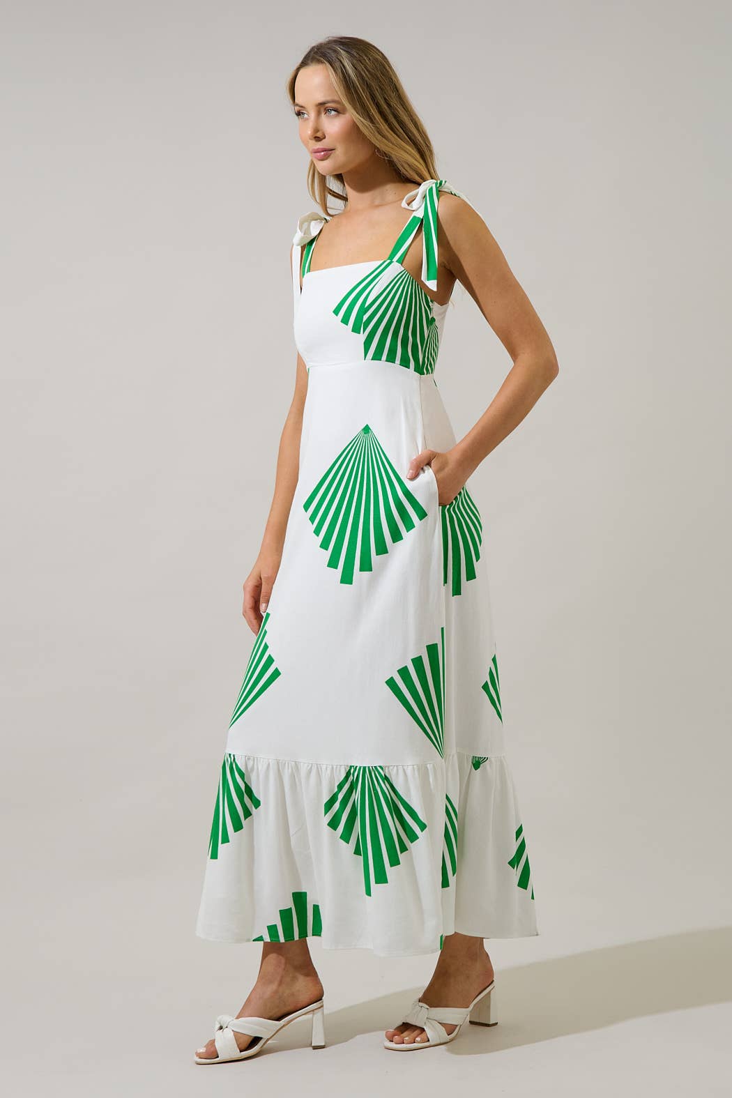 Breeze Shoulder Tie Maxi Dress