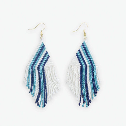 Haley Game Day Falling Lines Beaded Fringe Earrings