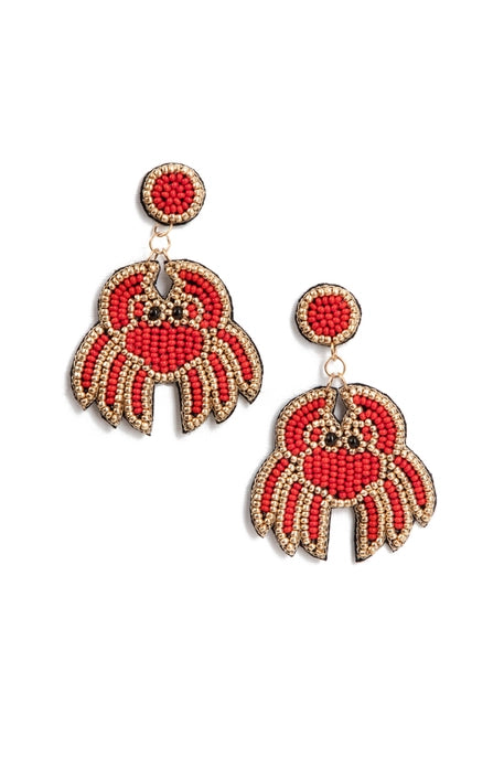 Crab beaded earring