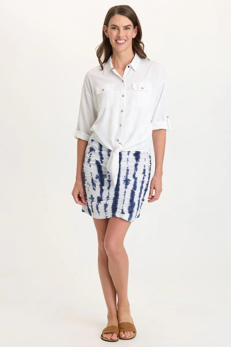 Blue and White Trace Skirt