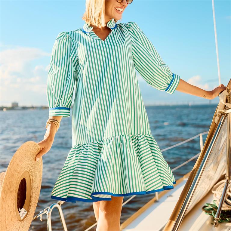 Naomi Green Stripe Dress