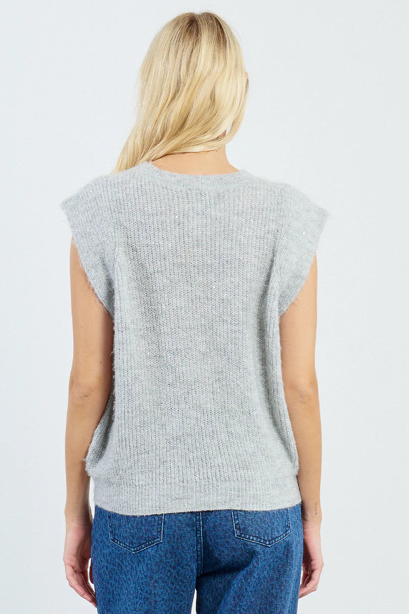 Gray Sleeveless Sweater