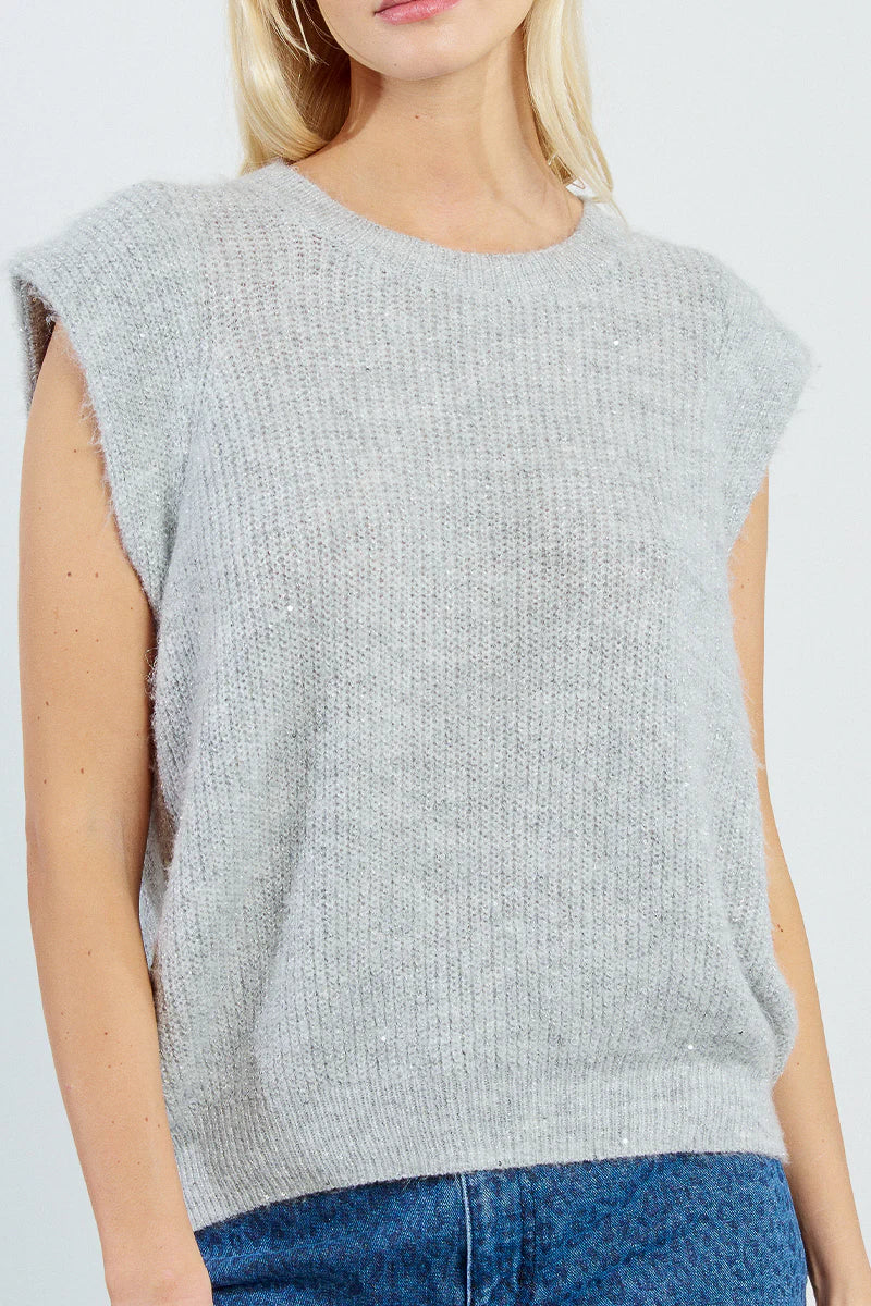 Gray Sleeveless Sweater