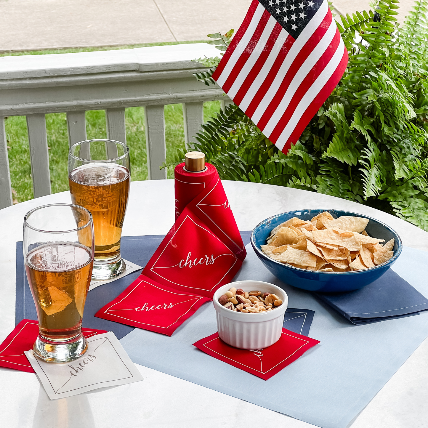 Red Cheers Disposable Cotton Cocktail Napkins