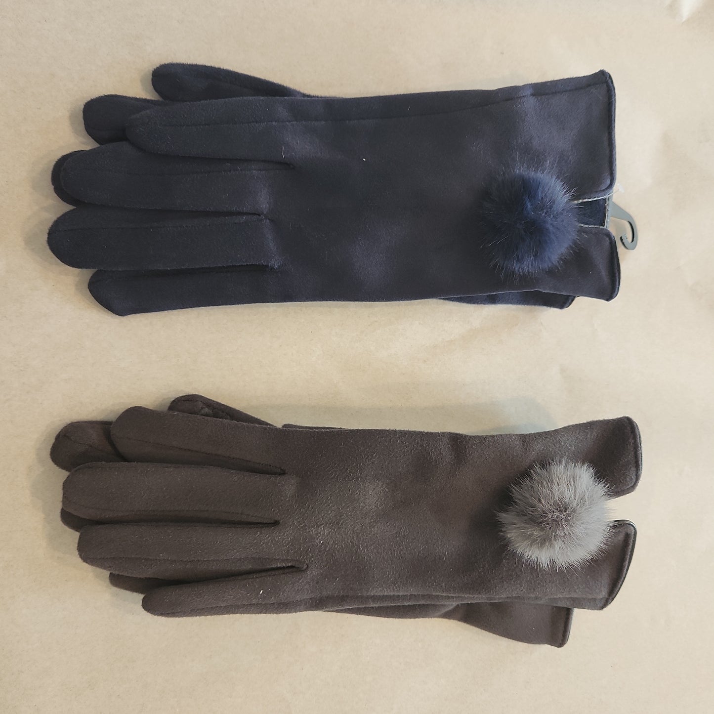 Faux Fur Pom Gloves