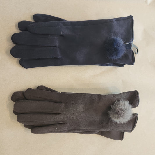 Faux Fur Pom Gloves