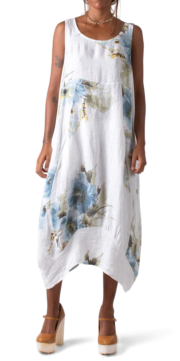 Floral Linen Sleeveless Dress