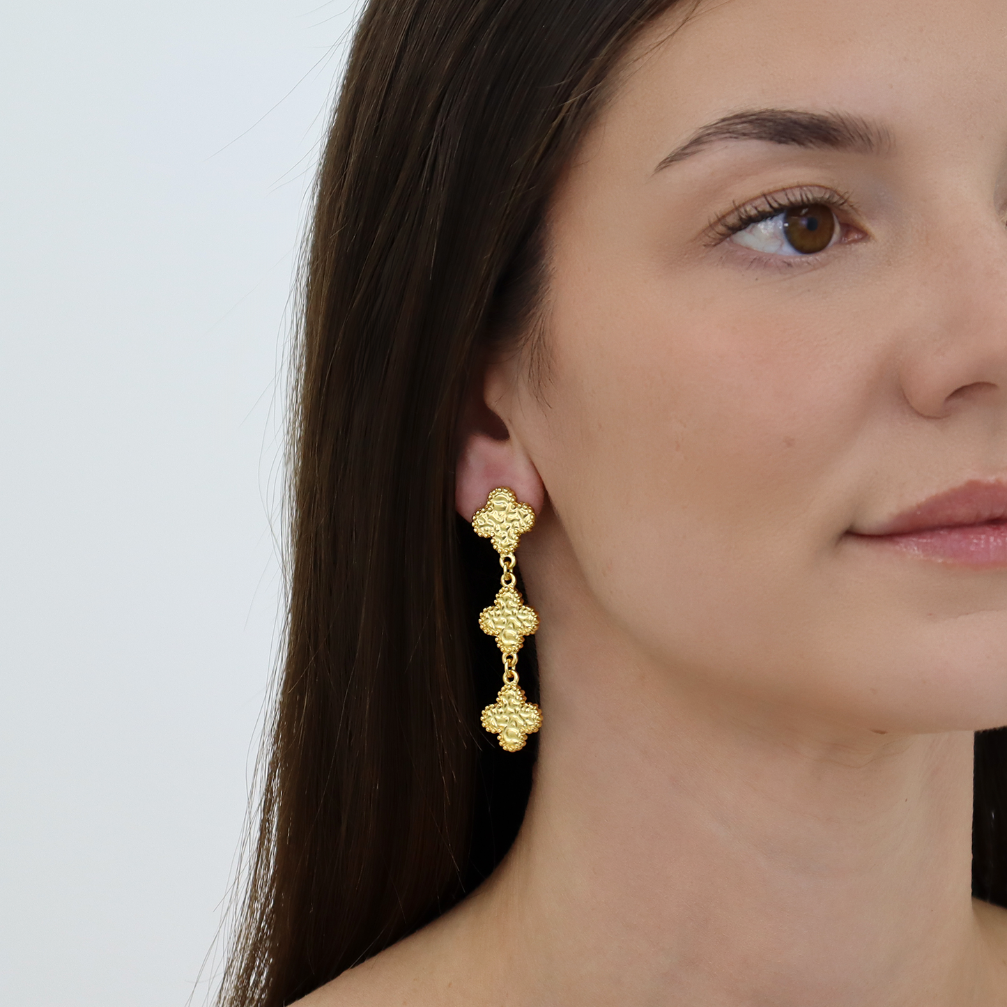 Molten Clover Drop Earrings