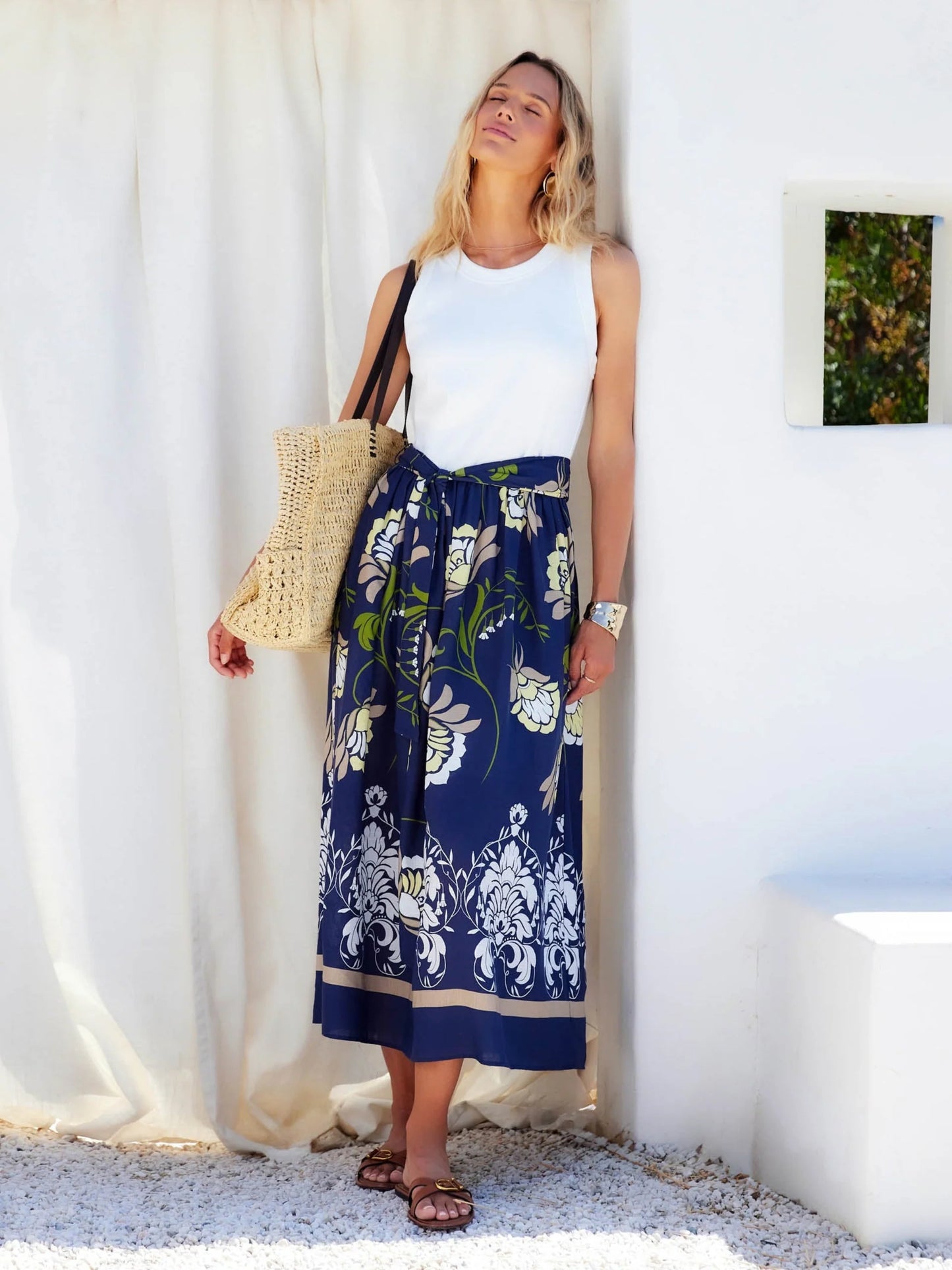 Seline Contrast Midi Dress