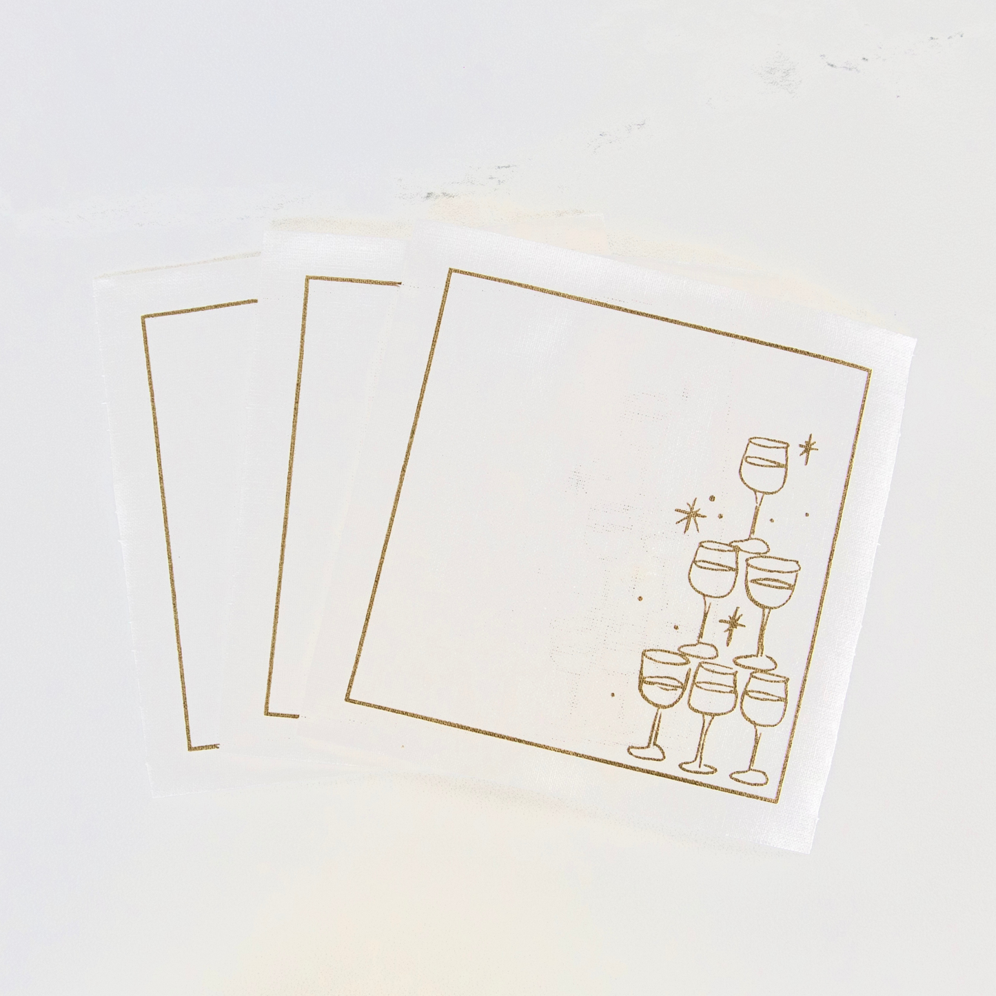 Golden Bubbles Cotton Cocktail Napkins