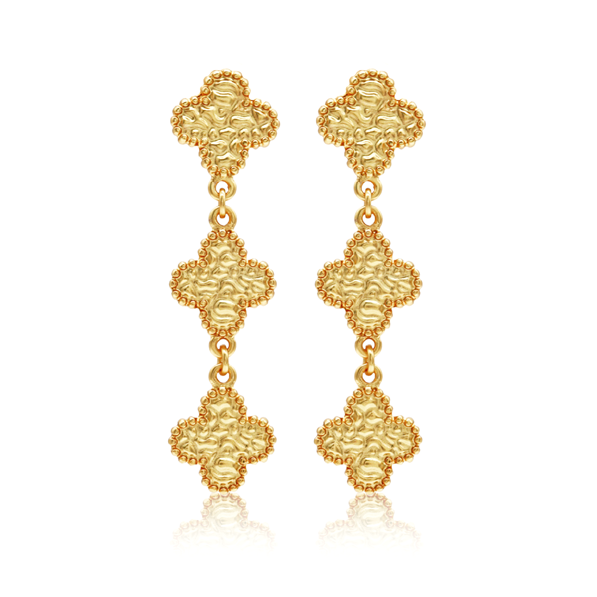 Molten Clover Drop Earrings