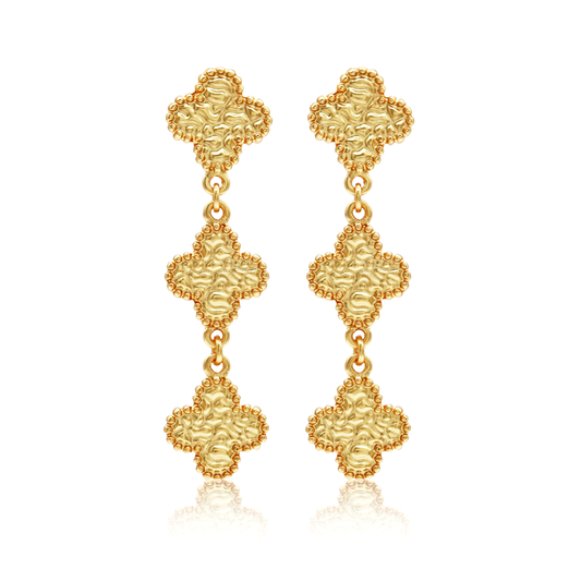 Molten Clover Drop Earrings