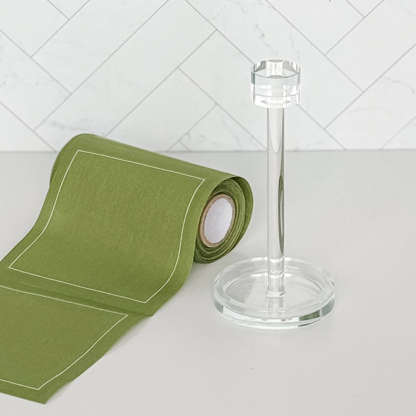 Glass Cocktail Napkin Stand Roll Holder