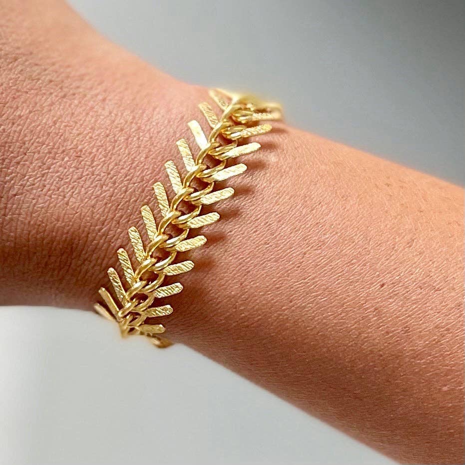 Matte gold Fish Bone Bracelet
