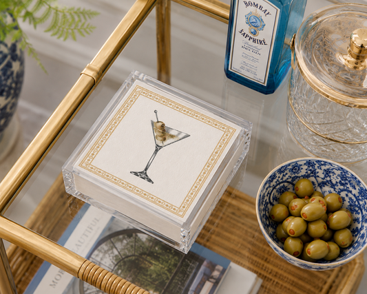 Linen-Feel Cocktail Napkins, Martini