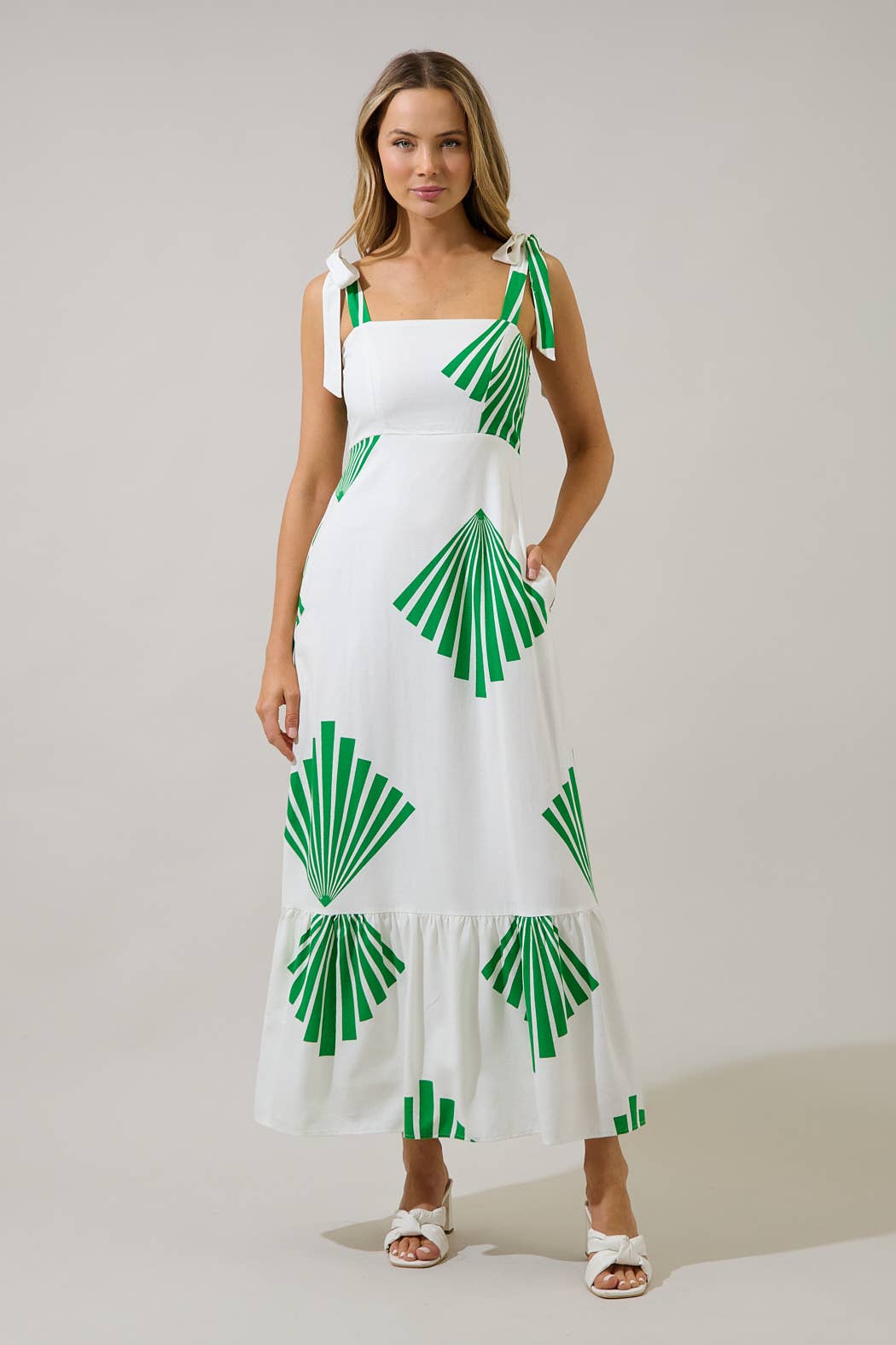 Breeze Shoulder Tie Maxi Dress