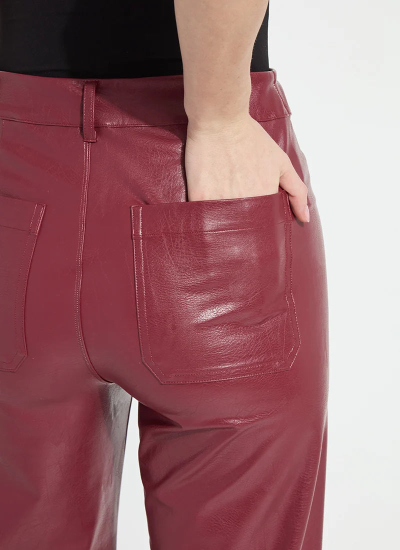 Vegan Leather Wide Leg Pant