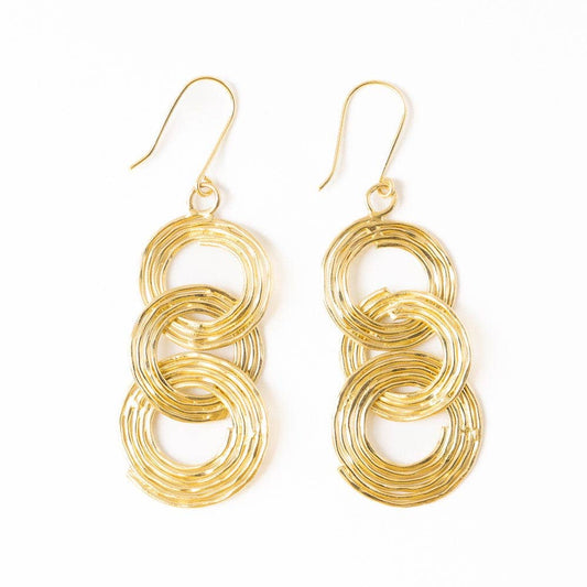 Sloane Spiral Interlinking Circles Drop Earrings