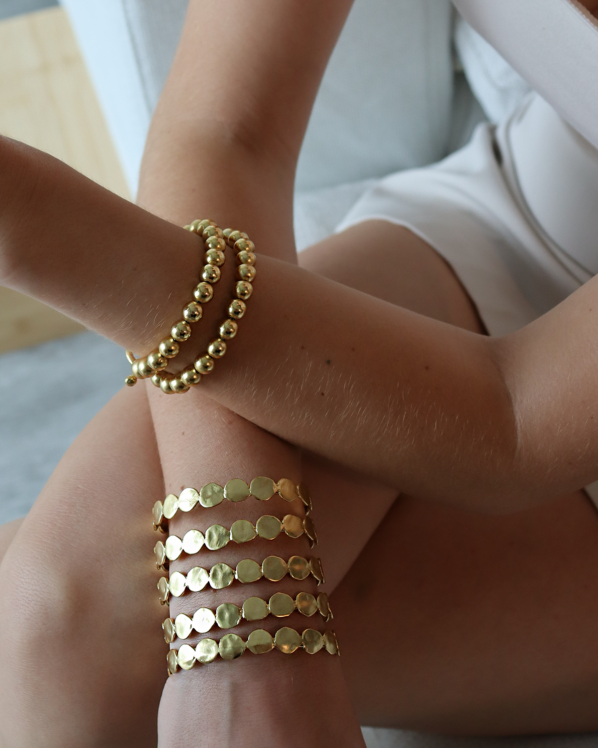 Stylish Layered Beaded Chain Bracelet