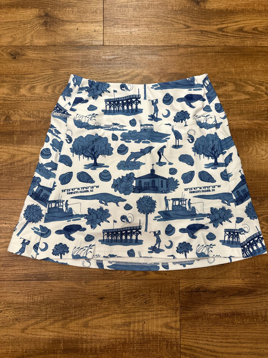 Navy Pawleys Island Print Skort