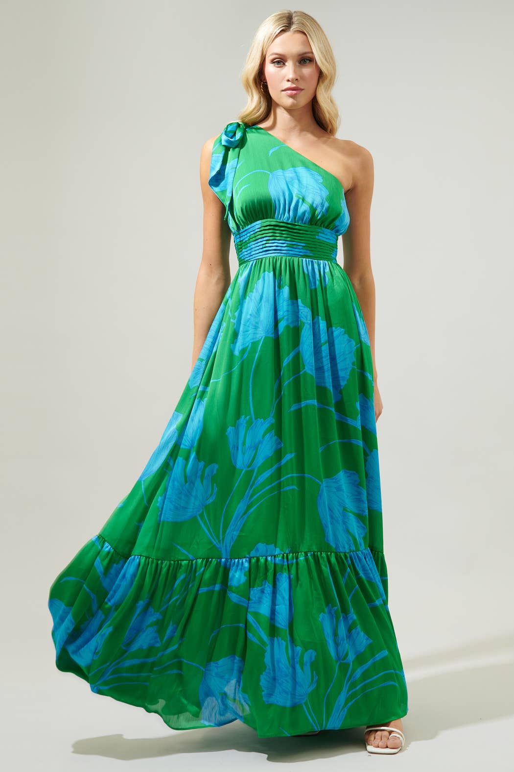Seamoss Floral One Shoulder Maxi Dress
