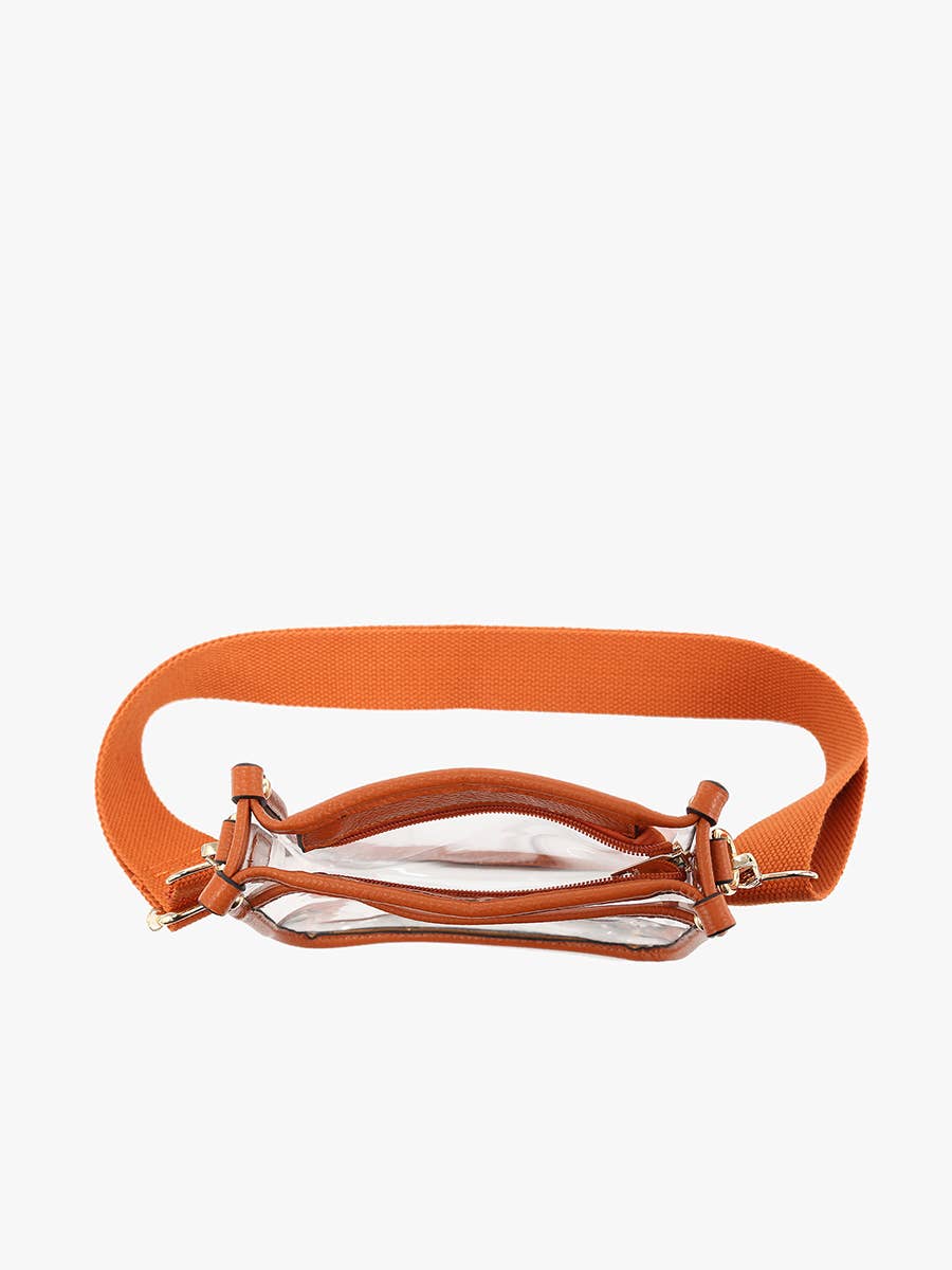 Orange Clear Stadium Crossbody Bag