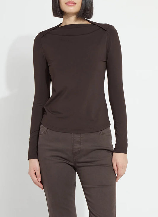 Crossed Boat-Neck Top