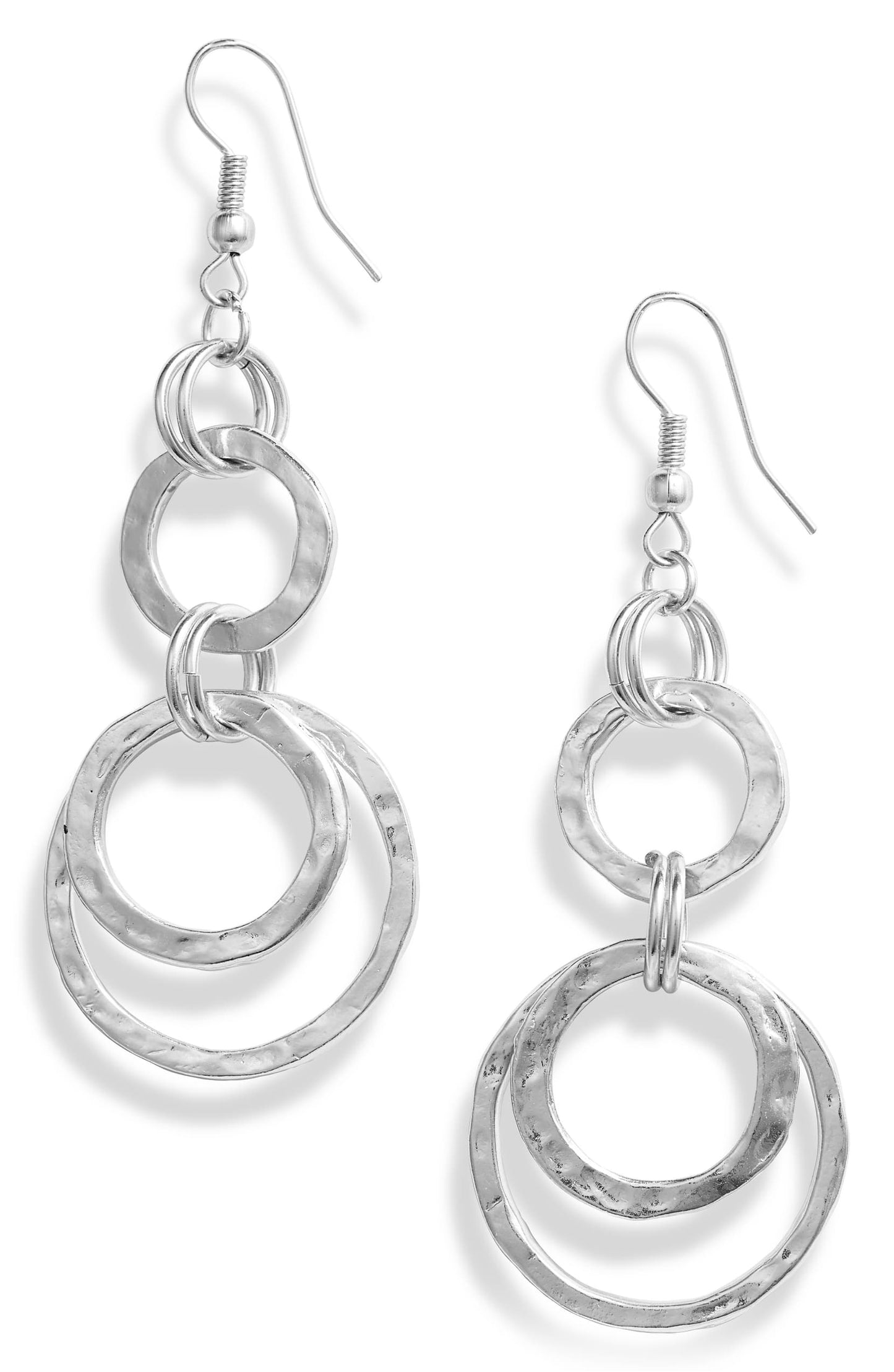 Contemporary Multi-Circle Earrings: Gold
