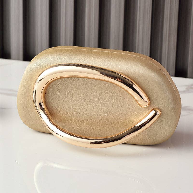 Clutch Bag with Gold Handle