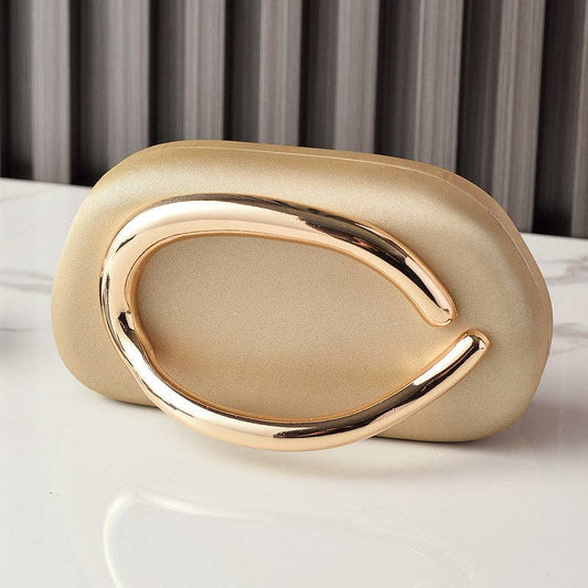 Clutch Bag with Gold Handle