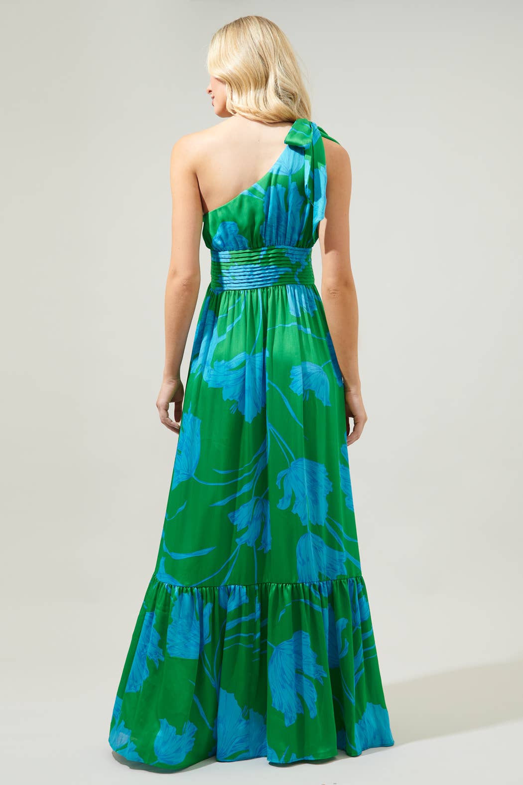 Seamoss Floral One Shoulder Maxi Dress