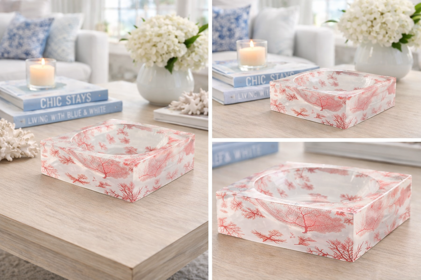 Acrylic Bowl, Aura Coral