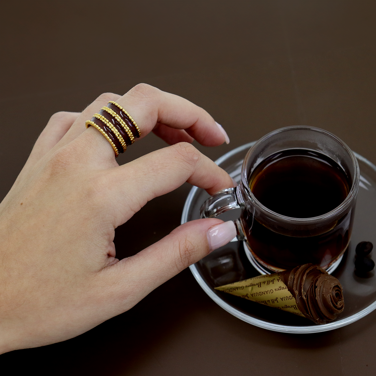 Dotty Ring in Espresso