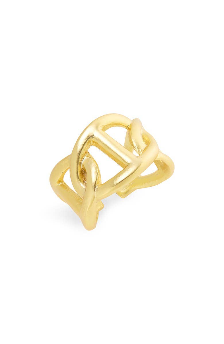 Oversized Link Stiff Ring - Bold Design: Gold