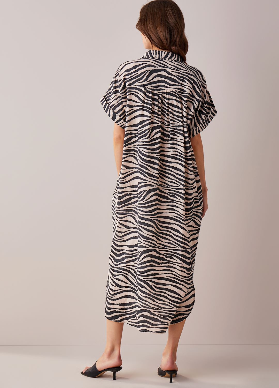 Zebra Print Shirt Dress