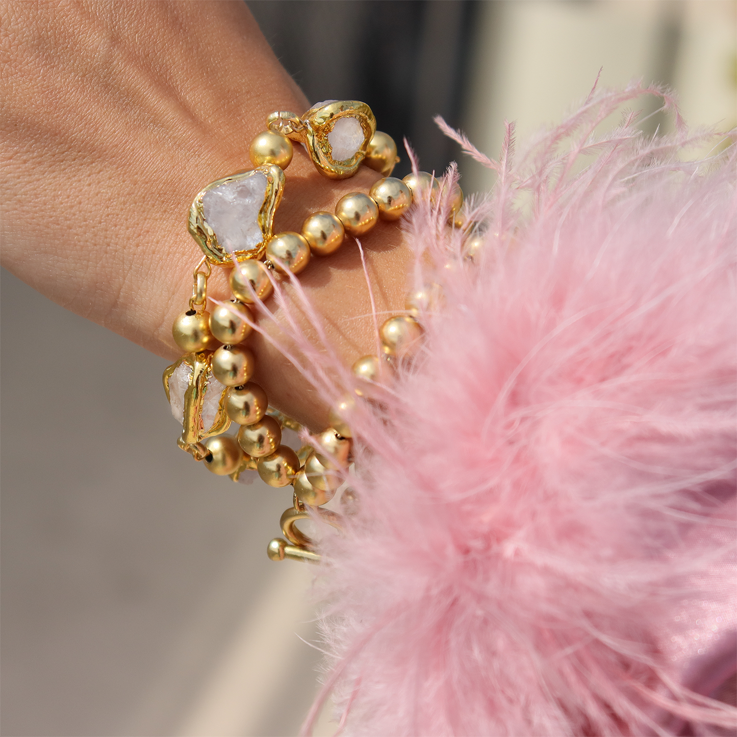 Stylish Layered Beaded Chain Bracelet