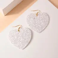 Glitter Heart Earrings