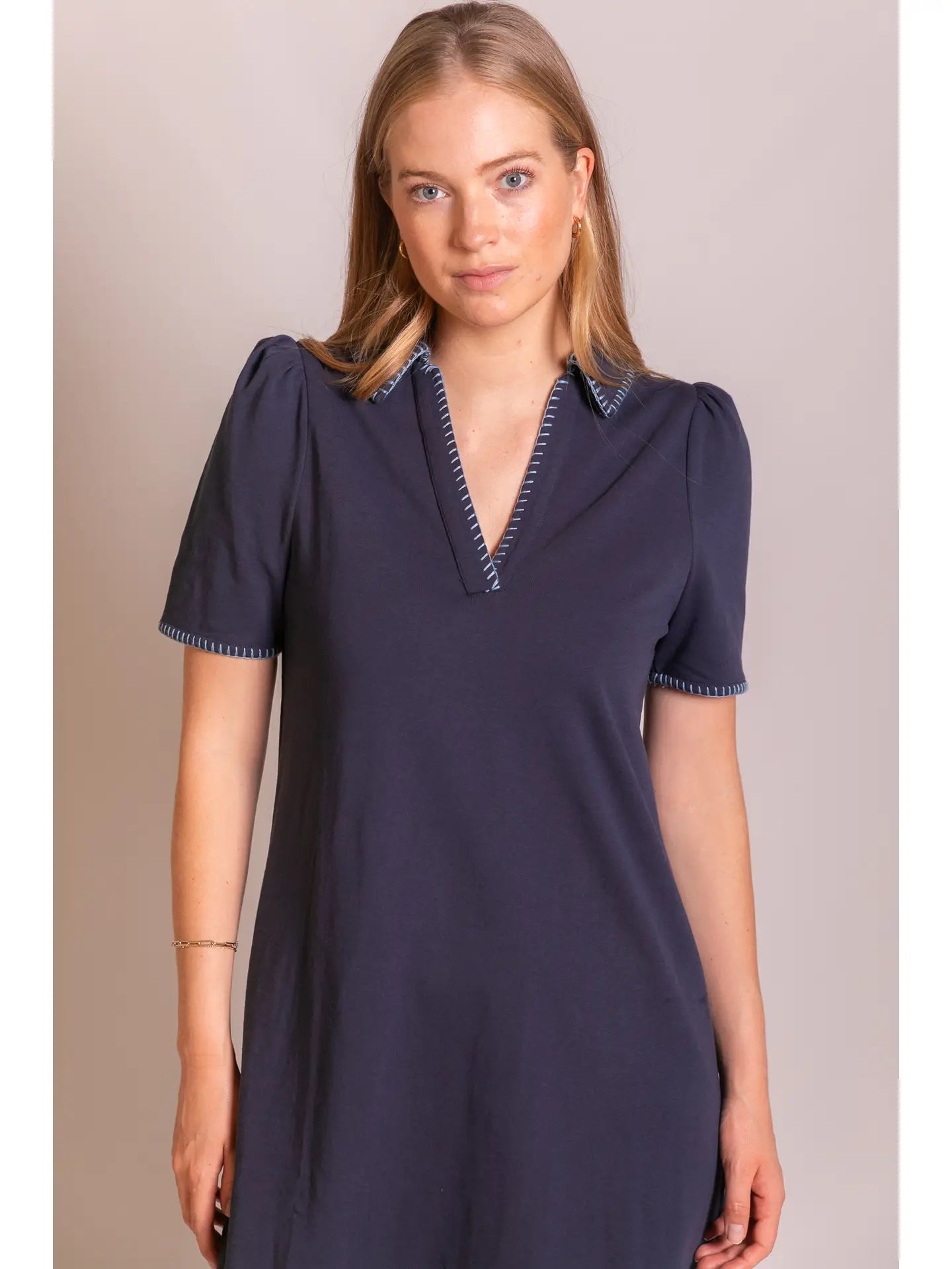 Navy Stitch Dress