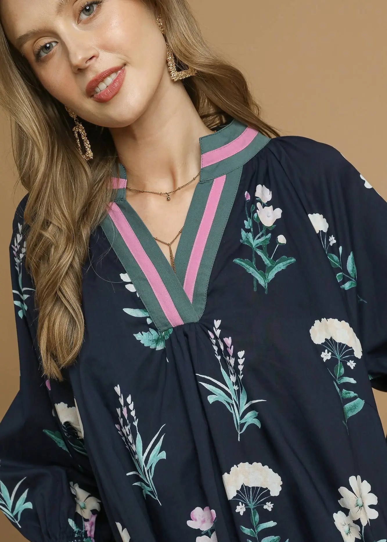 Navy Floral Dress